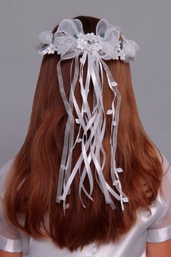 Wianek komunijny kryształki zieleń i złoto