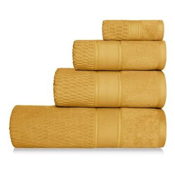 Ręcznik bawełniany welur 100x150 500 GSM żółty
