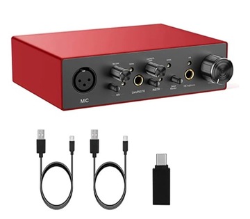 Interfejs Audio USB Karta Muzyczna Mikrofon Gitara