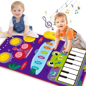 Dziecięca Mata Muzyczna Z Pianinem 2 W 1-Zielony