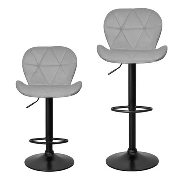 СТУЛ ОСТРОВ, СЕРЫЙ, С МЯГКОЙ ОБИВКОЙ, РЕГУЛИРУЕМЫЙ, БАРНЫЙ СТУЛ СО СПИНКОЙ