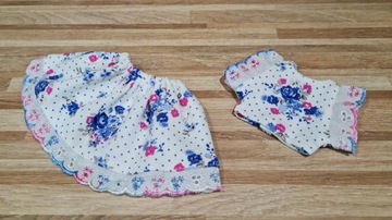 Bluzka i spódniczka z haftem dla lalki Paola Reina 32m Ubranko dla lalki