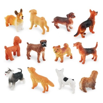 12 имитационных фигурок собак, ранние животные