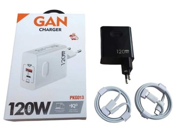 Ładowarka sieciowa USB PD 120W szybkie ładowanie kable TYPC i kabel IPHONE