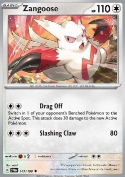 Oryginalna Karta Pokemon Scarlet & Violet - Zangoose SVI 147