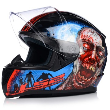МОТОЦИКЛЬНЫЙ ШЛЕМ LS2 FF353 RAPID II ZOMBIE RED СИСТЕМА PINLOCK ECER 22.06