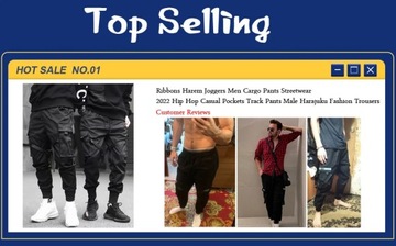 Mens Cargo Pants Harajuku Fashion Joggers Casual S