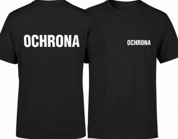 KOSZULKA MĘSKA OCHRONA T-SHIRT CZARNY PREZENT L