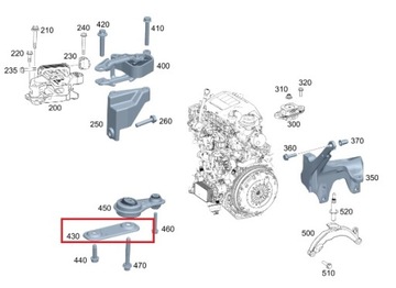 MERCEDES VITO W447 DESKA ZAVĚŠENÍ MOTORU