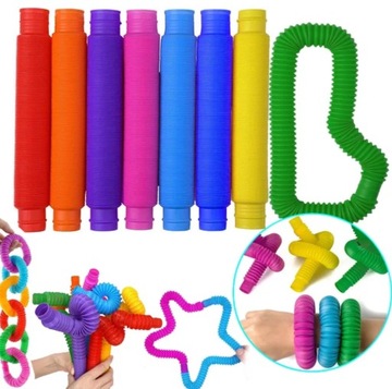 RURKI TUBY SENSORYCZNE POP 10SZT POP TUBE ZESTAW 10 SZTUK