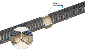 Дренаж Полимербетон В125, высота 100мм, с соединителем