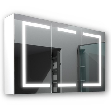 Drewniana szafka 120x70 LED lustro Zeus Biały