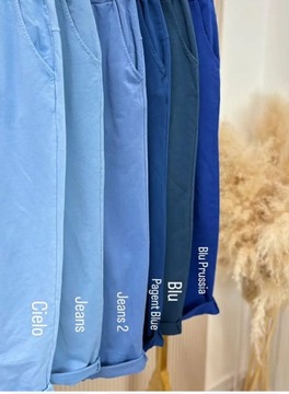 Spodnie Włoskie Wiya Bawełniane z Patką Uni Jeans
