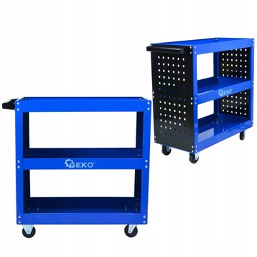 ИНСТРУМЕНТАЛЬНАЯ ТЕЛЕЖКА НА КОЛЕСАХ ДЛЯ МАСТЕРСКОЙ 3 ГОРИЗОНТАЛЬНЫЕ ПОЛКИ СО СТЕНАМИ