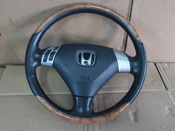 HONDA ACCORD VII 7 03-05 VOLANT AIRBAG KŮŽE DŘEVO EVROPA