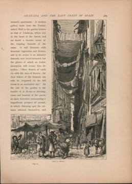 g04252 Spain. Street in Murcia. Drzeworyt z okolo 1890