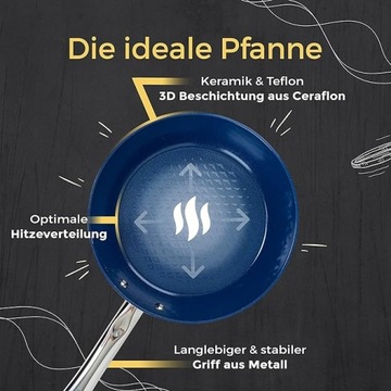 ZESTAW 2 PATELNII NIEPRZYWERAJĄCYCH CERAFLON PRESTIGE DIAMANT 24CM/28CM