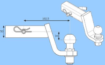 HAK KULA ADAPTER USA 50x50mm OBNIŻONY STEINHOF