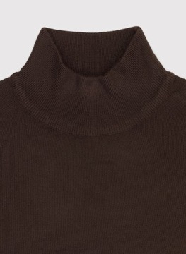 Brązowy sweter półgolf na jesień męski Pako Lorente roz. M