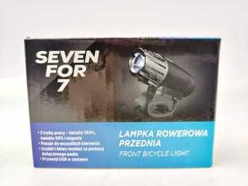 LAMPKA LATARKA ROWEROWA PRZEDNIA SEVEN FOR 7 3 TRYBY PRACY USB