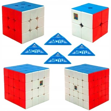 НАБОР 4 x MOYU CUBE 2x2 3x3 4x4 5x5 + ПОДСТАВКИ