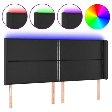 VidaXL Zagłówek do łóżka z LED, czarny