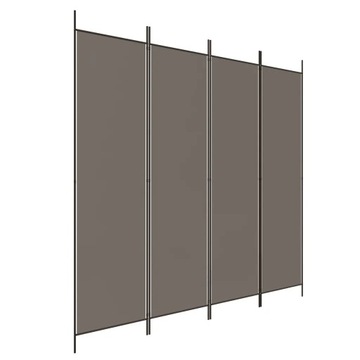 PARAWAN POKOJOWY DEKORACYJNY ŚCIANKA KOTARA 4-PANELOWY 698x180 cm ANTRACYT