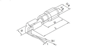 РАЗЪЕМ 6.4 ГНЕЗДО С ЛЕНТОЙ СИНИЙ 100 ШТ.