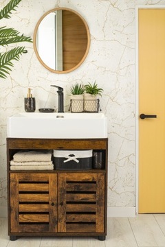 Массивный шкаф-полка под умывальник ЛОФТ