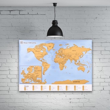 Скретч-карта Explorer's Map World PL в подарок ПУТЕШЕСТВЕННИКУ