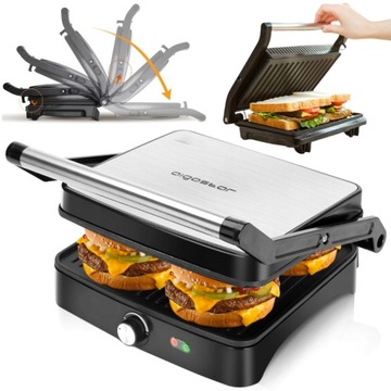 GRILL ELEKTRYCZNY TOSTER OPIEKACZ ROZKŁADANY 1800W