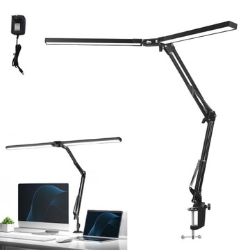 Lampka biurkowa Szkolna Kreślarska czarny moc do 24 W, lampa do czytania