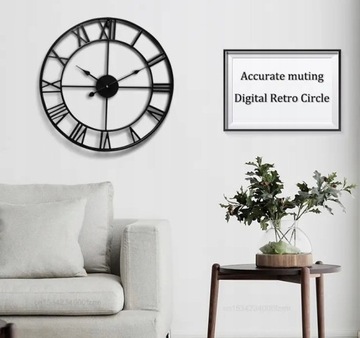 НАСТЕННЫЕ ЧАСЫ 50см НАСТЕННЫЕ РИМСКИЙ ЛОФТ 3D РЕТРО ДЛЯ ГОСТИНОЙ ДОМАШНЕГО ОФИСА