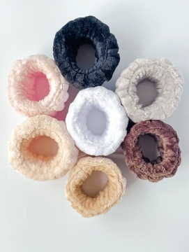 OPASKI SPA NA NADGARSTKI DO PIELĘGNACJI TWARZY PLUSZOWE CZARNE 2 SZT