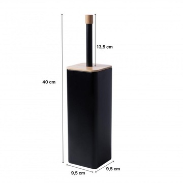 Zestaw Kosz na śmieci & Szczotka do WC Black & Bamboo -YOKA