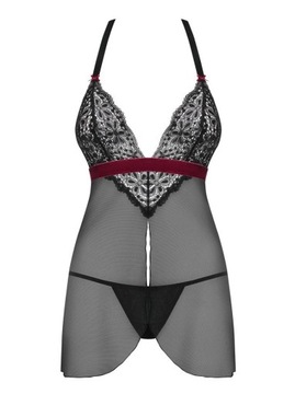 Seksowna Czerń - Koszulka i Stringi - Zestaw Obsessive Rossita S/M