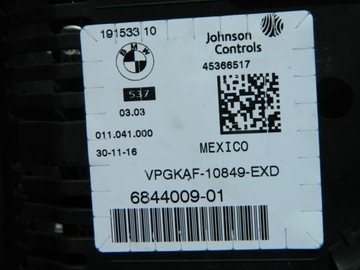 BMW X3 F25 PŘÍSTROJOVÁ DESKA BUDÍK 6844009