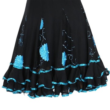 Tanečná sukňa Latin Dance Sukňa Šaty v modrej farbe