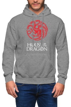 HOUSE OF DRAGON RÓD SMOKA BLUZA MĘSKA GRA O TRON M Z KAPTUREM DRESOWA SZARA