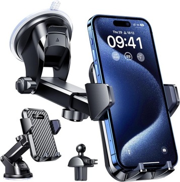 UCHYT SMAOCHODOWY TELEFONU NA SZYBE KRATKE NAWIEWU VANMASS SOLIDNY
