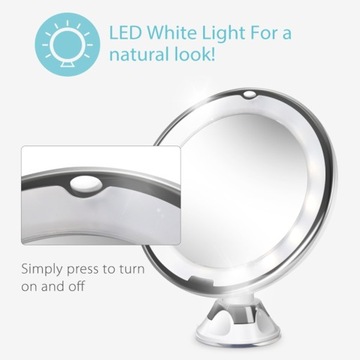 Большое ЗЕРКАЛО ДЛЯ МАКИЯЖА с подсветкой 10 LED 25 x 33 см