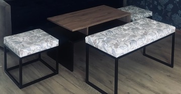 КОМПЛЕКТ Скамейка ЛОФТ, ножки металлические, узоры, 3 шт. 90 40