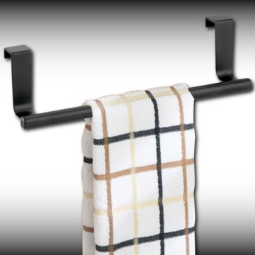 Черные вешалки LOFT для кухонных полотенец, 2 шт, на шкафчик в ванную.