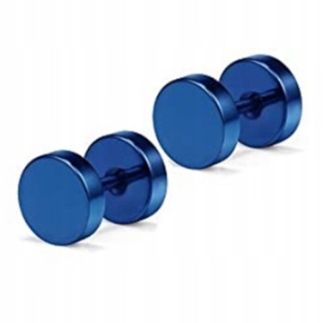 Dobry Styl 8mm Stalowo - niebieski 1 para drewnian