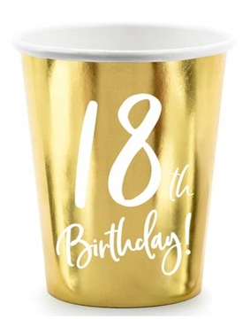 Kubeczki kubki 18 urodziny złote osiemnastkę 220ml