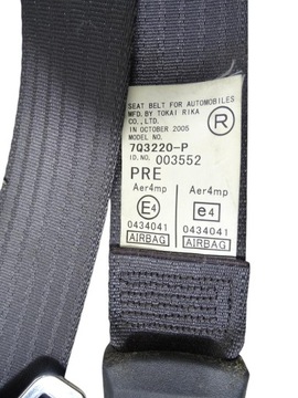 PAS BEZPEČNOSTI NAPÍNÁK PRAVÝ PŘEDNÍ DAIHATSU SIRION II 2 M300 2005-2010