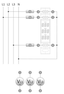 Индикатор напряжения цифровой WNC-3 трехфазный F&F