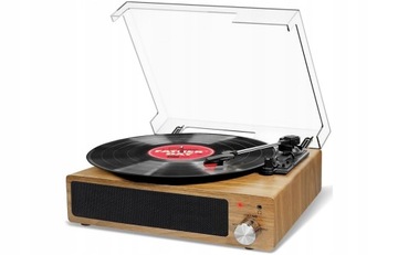 Gramofon z Głośnikami i Bluetooth AUX Naturalne Dreawno FYDEE Winyl