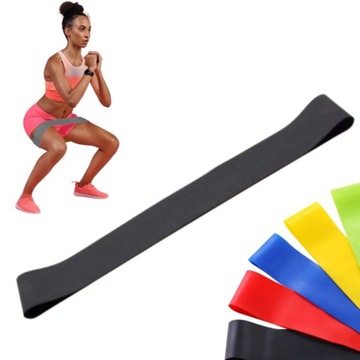 GUMA TAŚMA OPOROWA DO ĆWICZEŃ OPASKA FITNESS Czarna 18kg-21,8kg