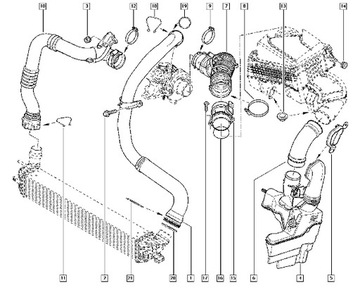 Шланг наддувочного воздуха Laguna III 2.0DCI 8200551943 ZAM